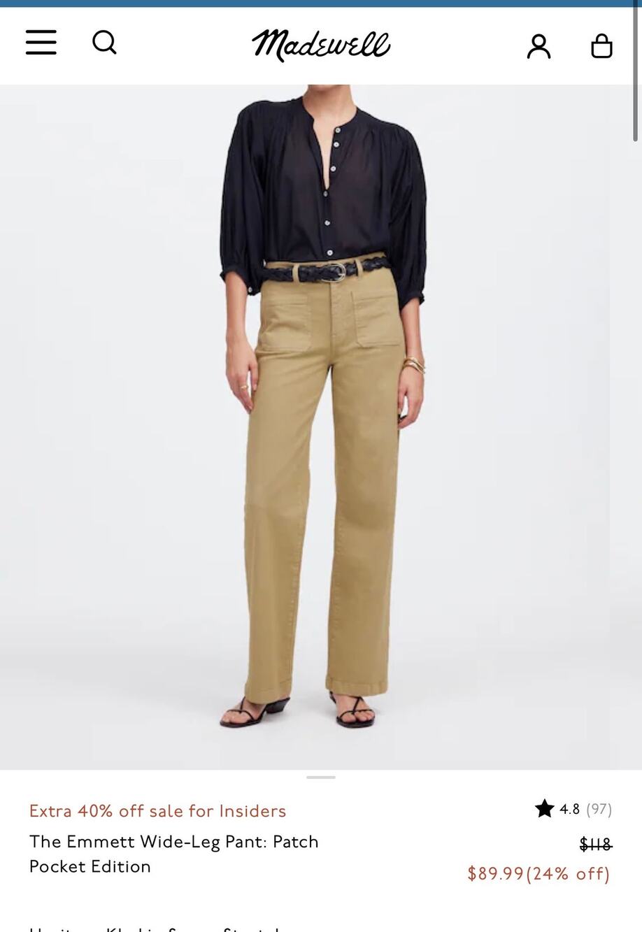 Madwell The Emmett Wide-Leg Pant: Patch Pocket Edition